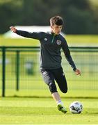 4 October 2021; Alex Gilbert during a Republic of Ireland U21 training session at the FAI National Training Centre in Abbotstown in Dublin. Photo by Seb Daly/Sportsfile