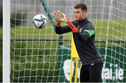 4 October 2021; Goalkeeper Mark Travers during a Republic of Ireland training session at the FAI National Training Centre in Abbotstown in Dublin. Photo by Stephen McCarthy/Sportsfile
