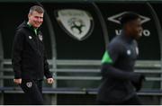 4 October 2021; Manager Stephen Kenny and Chiedozie Ogbene, right, during a Republic of Ireland training session at the FAI National Training Centre in Abbotstown in Dublin. Photo by Stephen McCarthy/Sportsfile