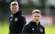4 October 2021; Coach Anthony Barry and manager Stephen Kenny, left, during a Republic of Ireland training session at the FAI National Training Centre in Abbotstown in Dublin. Photo by Stephen McCarthy/Sportsfile
