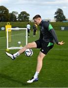 4 October 2021; Nathan Collins during a Republic of Ireland training session at the FAI National Training Centre in Abbotstown in Dublin. Photo by Stephen McCarthy/Sportsfile