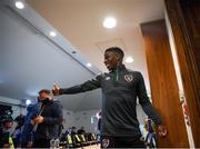 4 October 2021; Chiedozie Ogbene following a Republic of Ireland press conference at the FAI National Training Centre in Abbotstown in Dublin. Photo by Stephen McCarthy/Sportsfile