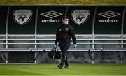 4 October 2021; Kevin Mulholland, chartered physiotherapist, during a Republic of Ireland training session at the FAI National Training Centre in Abbotstown in Dublin. Photo by Stephen McCarthy/Sportsfile