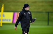 4 October 2021; Andrew Morrissey, StatSports technician during a Republic of Ireland training session at the FAI National Training Centre in Abbotstown in Dublin. Photo by Stephen McCarthy/Sportsfile
