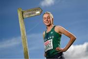 7 October 2021; Olympian Sarah Healy pictured at the launch of the 2021 SPAR European Cross Country Championships. The 2021 SPAR European Cross Country Championships will take place at the Sport Ireland Campus on Sunday, 12th December 2021. For more information on the Championship please visit www.fingal-dublin2021.ie Photo by Harry Murphy/Sportsfile