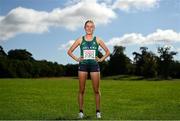 7 October 2021; Olympian Sarah Healy pictured at the launch of the 2021 SPAR European Cross Country Championships. The 2021 SPAR European Cross Country Championships will take place at the Sport Ireland Campus on Sunday, 12th December 2021. For more information on the Championship please visit www.fingal-dublin2021.ie Photo by Harry Murphy/Sportsfile