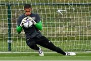 5 October 2021; Goalkeeper Gavin Bazunu during a Republic of Ireland training session at the FAI National Training Centre in Abbotstown in Dublin. Photo by Stephen McCarthy/Sportsfile
