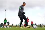 5 October 2021; Adam Idah during a Republic of Ireland training session at the FAI National Training Centre in Abbotstown in Dublin. Photo by Stephen McCarthy/Sportsfile