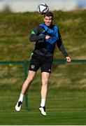 5 October 2021; Nathan Collins during a Republic of Ireland training session at the FAI National Training Centre in Abbotstown in Dublin. Photo by Stephen McCarthy/Sportsfile