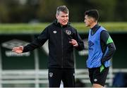 5 October 2021; Manager Stephen Kenny and Jamie McGrath during a Republic of Ireland training session at the FAI National Training Centre in Abbotstown in Dublin. Photo by Stephen McCarthy/Sportsfile