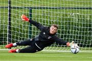 5 October 2021; Goalkeeper Mark Travers during a Republic of Ireland training session at the FAI National Training Centre in Abbotstown in Dublin. Photo by Stephen McCarthy/Sportsfile