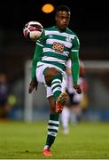 1 October 2021; Aidomo Emakhu of Shamrock Rovers during the SSE Airtricity League Premier Division match between Shamrock Rovers and Derry City at Tallaght Stadium in Dublin. Photo by Eóin Noonan/Sportsfile