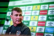 5 October 2021; Manager Stephen Kenny during a Republic of Ireland press conference at FAI Headquarters in Abbotstown in Dublin. Photo by Stephen McCarthy/Sportsfile