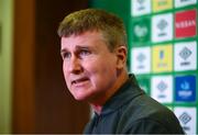 5 October 2021; Manager Stephen Kenny during a Republic of Ireland press conference at FAI Headquarters in Abbotstown in Dublin. Photo by Stephen McCarthy/Sportsfile