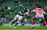 3 July 2021; Caelan Doris of Ireland in action against Jiwon Koo of Japan during the International Rugby Friendly match between Ireland and Japan at Aviva Stadium in Dublin. Photo by Brendan Moran/Sportsfile