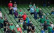 3 July 2021; Spectators look on during the International Rugby Friendly match between Ireland and Japan at Aviva Stadium in Dublin. Photo by Brendan Moran/Sportsfile
