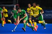 5 October 2021; Benjamin Walker of Ireland in action against Razie Rahim of Malaysia during an international friendly match between Ireland and Malaysia at Lisnagarvey Hockey Club in Hillsborough, Down. Photo by Ramsey Cardy/Sportsfile