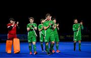 5 October 2021; Ireland players applaud supporters after an international friendly match between Ireland and Malaysia at Lisnagarvey Hockey Club in Hillsborough, Down. Photo by Ramsey Cardy/Sportsfile