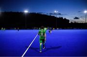 5 October 2021; Kevin O'Dea of Ireland walks out for the second half of the international friendly match between Ireland and Malaysia at Lisnagarvey Hockey Club in Hillsborough, Down. Photo by Ramsey Cardy/Sportsfile