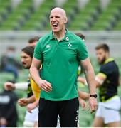 3 July 2021; Ireland forwards coach Paul O'Connell before the International Rugby Friendly match between Ireland and Japan at Aviva Stadium in Dublin. Photo by Brendan Moran/Sportsfile