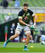 3 July 2021; Josh van der Flier of Ireland warms up before the International Rugby Friendly match between Ireland and Japan at Aviva Stadium in Dublin. Photo by Brendan Moran/Sportsfile