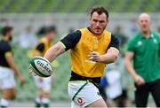 3 July 2021; Peter Dooley of Ireland warms up before the International Rugby Friendly match between Ireland and Japan at Aviva Stadium in Dublin. Photo by Brendan Moran/Sportsfile