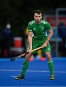 5 October 2021; John McKee of Ireland during an international friendly match between Ireland and Malaysia at Lisnagarvey Hockey Club in Hillsborough, Down. Photo by Ramsey Cardy/Sportsfile