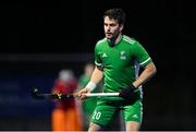 5 October 2021; Jeremy Duncan of Ireland during an international friendly match between Ireland and Malaysia at Lisnagarvey Hockey Club in Hillsborough, Down. Photo by Ramsey Cardy/Sportsfile
