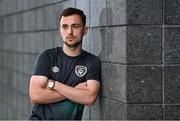 6 October 2021; Lee O'Connor stands for a portrait after a Republic of Ireland U21's press conference at the Carlton Hotel in Blanchardstown, Dublin. Photo by Sam Barnes/Sportsfile