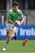 6 October 2021; JP Breslin of Gonzaga College loses his football boot during the Bank of Ireland Leinster Schools Junior Cup Round 2 match between Gonzaga College and Terenure at Energia Park in Dublin. Photo by Piaras Ó Mídheach/Sportsfile