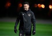 7 October 2021; John Egan during a Republic of Ireland training session at the Baku Olympic Stadium Training Pitch in Baku, Azerbaijan. Photo by Stephen McCarthy/Sportsfile