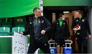 7 October 2021; Manager Jim Crawford arrives before a Republic of Ireland U21's training session at Tallaght Stadium in Dublin. Photo by Sam Barnes/Sportsfile