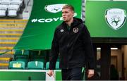 7 October 2021; Mark McGuinness arrives before a Republic of Ireland U21's training session at Tallaght Stadium in Dublin. Photo by Sam Barnes/Sportsfile