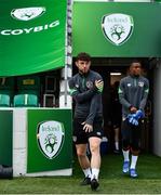 7 October 2021; Will Ferry arrives before a Republic of Ireland U21's training session at Tallaght Stadium in Dublin. Photo by Sam Barnes/Sportsfile