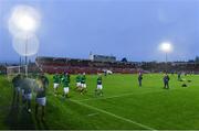 7 October 2021; Republic of Ireland players warm up before the UEFA U17 Championship Qualifier match between Republic of Ireland and Andorra at Turner's Cross in Cork. Photo by Eóin Noonan/Sportsfile