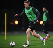 7 October 2021; Nathan Collins during a Republic of Ireland training session at the Baku Olympic Stadium Training Pitch in Baku, Azerbaijan. Photo by Stephen McCarthy/Sportsfile