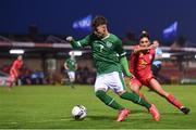 7 October 2021; Kevin Zefi of Republic of Ireland in action against Jan Guma Cerqueda of Andorra during the UEFA U17 Championship Qualifier match between Republic of Ireland and Andorra at Turner's Cross in Cork. Photo by Eóin Noonan/Sportsfile