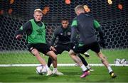 7 October 2021; Goalkeeper Gavin Bazunu during a Republic of Ireland training session at the Baku Olympic Stadium Training Pitch in Baku, Azerbaijan. Photo by Stephen McCarthy/Sportsfile