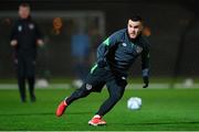 7 October 2021; Aaron Connolly during a Republic of Ireland training session at the Baku Olympic Stadium Training Pitch in Baku, Azerbaijan. Photo by Stephen McCarthy/Sportsfile