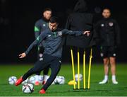 7 October 2021; Josh Cullen during a Republic of Ireland training session at the Baku Olympic Stadium Training Pitch in Baku, Azerbaijan. Photo by Stephen McCarthy/Sportsfile