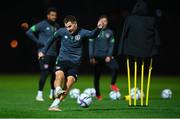 7 October 2021; James Collins during a Republic of Ireland training session at the Baku Olympic Stadium Training Pitch in Baku, Azerbaijan. Photo by Stephen McCarthy/Sportsfile