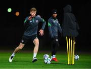 7 October 2021; Nathan Collins during a Republic of Ireland training session at the Baku Olympic Stadium Training Pitch in Baku, Azerbaijan. Photo by Stephen McCarthy/Sportsfile