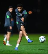 7 October 2021; Andrew Omobamidele during a Republic of Ireland training session at the Baku Olympic Stadium Training Pitch in Baku, Azerbaijan. Photo by Stephen McCarthy/Sportsfile