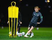 7 October 2021; Liam Scales during a Republic of Ireland training session at the Baku Olympic Stadium Training Pitch in Baku, Azerbaijan. Photo by Stephen McCarthy/Sportsfile