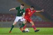 7 October 2021; Luke Browne of Republic of Ireland in action against Jan Guma Cerqueda of Andorra during the UEFA U17 Championship Qualifier match between Republic of Ireland and Andorra at Turner's Cross in Cork. Photo by Eóin Noonan/Sportsfile