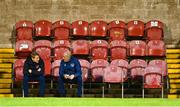 7 October 2021; Republic of Ireland manager Colin O'Brien, left, with Republic of Ireland coach Ian Hill before the UEFA U17 Championship Qualifier match between Republic of Ireland and Andorra at Turner's Cross in Cork. Photo by Eóin Noonan/Sportsfile