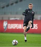 8 October 2021; James McClean during a Republic of Ireland training session at the Olympic Stadium in Baku, Azerbaijan. Photo by Stephen McCarthy/Sportsfile