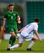 8 October 2021; Lee O'Connor of Republic of Ireland in action against Leon Schmit of Luxembourg during the UEFA European U21 Championship Qualifier match between Republic of Ireland and Luxembourg at Tallaght Stadium in Dublin.  Photo by Eóin Noonan/Sportsfile