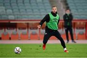 8 October 2021; Shane Duffy during a Republic of Ireland training session at the Olympic Stadium in Baku, Azerbaijan. Photo by Stephen McCarthy/Sportsfile