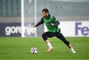 8 October 2021; Troy Parrott during a Republic of Ireland training session at the Olympic Stadium in Baku, Azerbaijan. Photo by Stephen McCarthy/Sportsfile